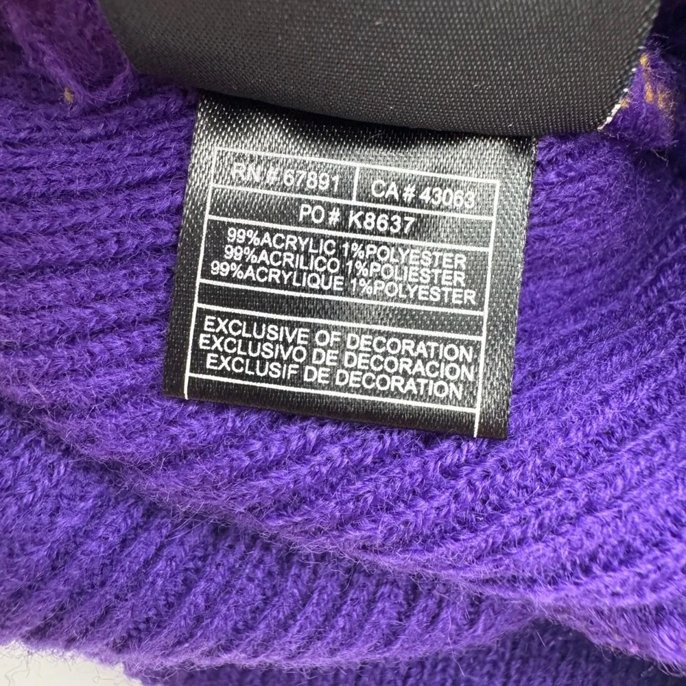 NFL Team Apparel Minnesota Vikings Youth Beanie Purple Knit Hat Kids Boys Girls